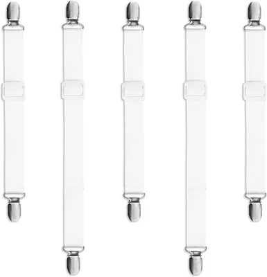 Imagen del producto de Abrazaderas para manteles, ajustables, juego de 5 unidades, color blanco, para uso en exteriores