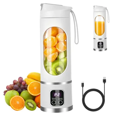 Tragbarer Smoothie-Maker 450 ml, Mini-Blender, USB-C, weiß