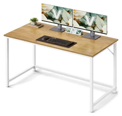 Produktbild von Tisch, Computertisch, Bürotisch, 120 x 60 x 76 cm, für Arbeitszimmer, Schlafzimmer, Wohnzimmer, natureichenfarben-perlweiß
