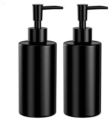 Produktbild von Seifenspender aus schwarzem Glas für Dusche und Küche, 350 ml