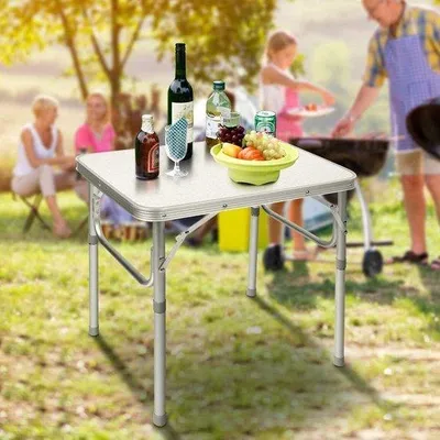 Productafbeelding van Opklapbare aluminium tafel, klein, met verstelbare hoogte, geschikt voor buiten