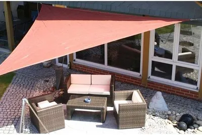 Produktbild von EDUPLAY 160115 Sonnenschutz Sonnensegel, 3,6x3,6x3,6m, Dreieck, wasserabweisend, rostrot