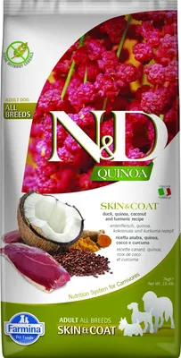 Produktbild von Farmina Pet Food N&D Quinoa, Adult, jede Rasse, Groß (26-44 kg), Mittelgroß (11-25 kg), Kokosnuss, Ente, 7 kg