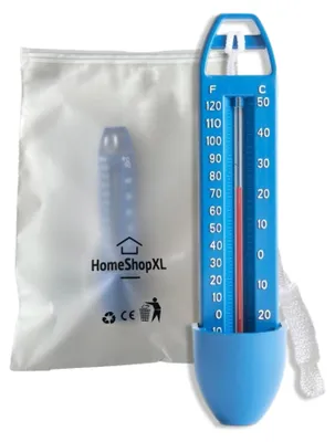 Produktbild von Schwimmbadthermometer - Blau mit Seil - Wasserthermometer - für Babywanne, Badewanne, Schwimmbad, Whirlpool