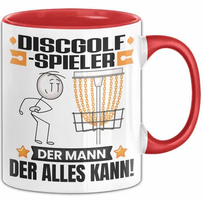 Produktbild von Discgolf-Spieler Tasse Geschenk für Discgolf-Spieler Der Mann Der Alles Kann Geschenkidee zum Geburtstag (Rot)