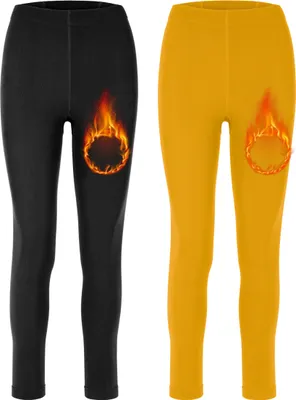 Produktbild von Merry Style 2er Pack Damen Leggings MS-ATX-441 (Schwarz/Senf, XL-XXL)