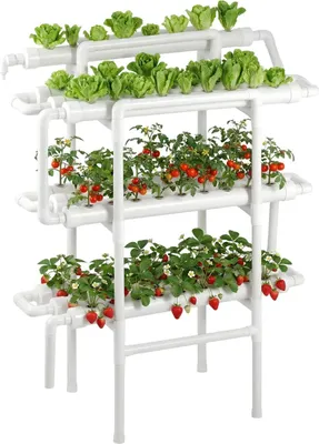 Produktbild von Hydroponics Growing System Kit, 3-Tier 90 Sites UPVC Pipe Hydroponic Grow Kit with Timed Irrigation, Sun & Light Blocking Pipes, Indoor Home Garden Vegetable Planting Grow Kits for Fruit Herb