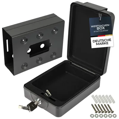 Produktbild von HMF 307-02, Anschraubbare Box, Dokumentenbox, 20 x 15,5 x 7 cm, schwarz