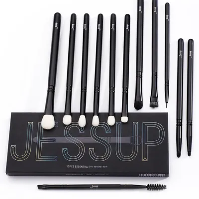 Produktbild von Jessup Eye Makeup Brush Set – 12 Pieces – Natural and Synthetic Hair – Black