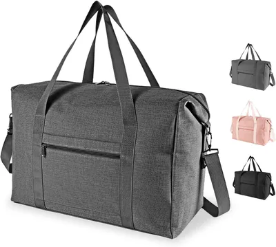 Produktbild von Faltbare Reisetasche 25 l, Nylon, 44 x 30 x 19 cm, grau, für Fitness