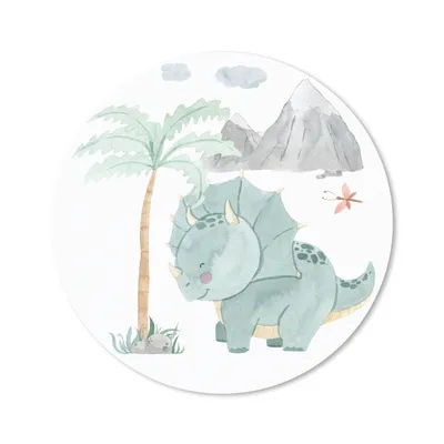 Produktbild von MuchoWow® Mauspad Mousepad Kinderzimmer - Baum - Dinosaurier - Junge - Mädchen - Kinder 50x50 cm - Mousepads - Maus Mat - Pad - Mausunterlage - Vinyl