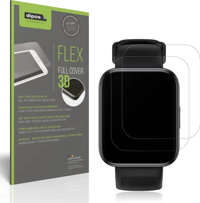 Produktbild von 2x Full Cover Schutzfolie matt für Realme Watch 3 Panzerfolie Anti-Shock