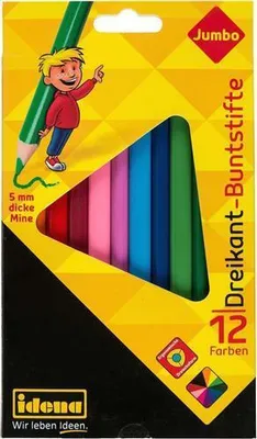 Produktbild von Idena Buntstifte FSC100% dreikant, Jumbo, 12 Stück