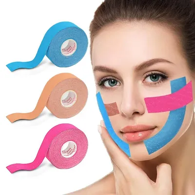Image de Solidchoice - Bandes kinésiologiques pour le raffermissement du visage, lot de 3