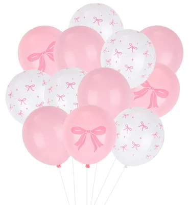 30 Latex Schleifenballons, 30,5 cm, Rosa & Weiß, Partydeko