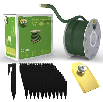 Begrenzungskabel-Set 250 m + 750 Erdspieße + 30 Messer