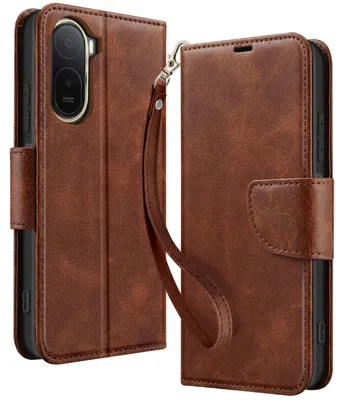 Produktbild von Avizar, Retro Wallet Etui mit Standfunktion für Redmi A7 Pro, Hellbraun