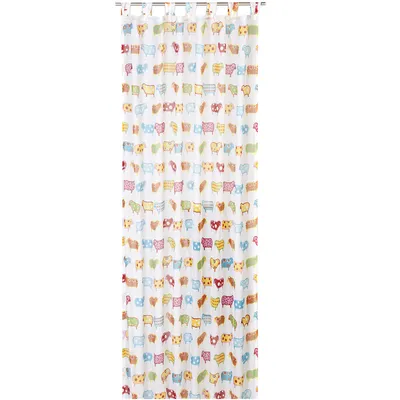 Produktbild von Kinderzimmer Schlaufenschal mit Kreuzschlaufen Schafe weiß bunt 140x255cm