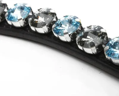 Immagine prodotto di Kavalkade Browband Diamond nero WB leggermente curvo con grandi strass , colore:grigio-azzurro