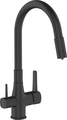 Image de Robinet d'évier de cuisine avec filtre Glamour, noir