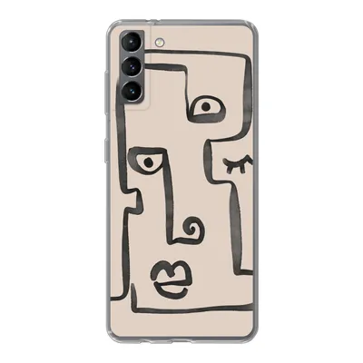 Produktbild von MuchoWow® Handyhülle Schutzhülle Hülle für Samsung Galaxy S21 Plus Auge - Lippen - Strichzeichnung Silikon Softcase Handy Hülle - Handy-Tasche