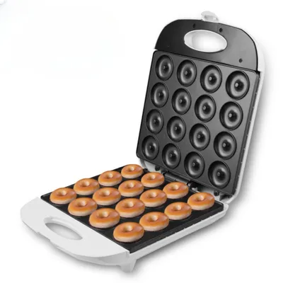 Produktbild von AIORBER Donut Maker, 16 Stück Mini Donuts Maschine, Doppelheizung Antihaft, Teflonbeschichtung mit Kontrollleuchte