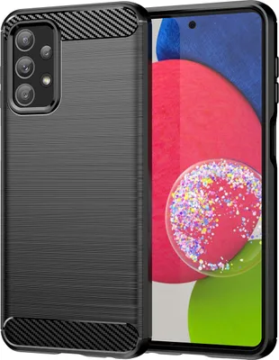 Produktbild von Galaxy A23 Hülle, Carbon-Faser TPU Silikon Stoßfest Schutzhülle für Samsung Galaxy A23 5G/4G Schwarz