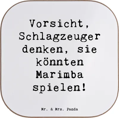 Produktbild von Mr. & Mrs. Panda Untersetzer für Gläser Spruch Marimba Humor - Weiß - Geschenk, Musikerwitz, Schlaginstrument, Musiker, Instrument, Coaster, Tischuntersetzer, Glas, Musik