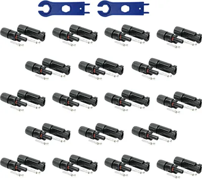 Produktbild von 18 Paar Solarstecker Set inkl. Montagewerkzeug, kompatibel mit MC4, für Solarkabel 4 – 6 mm²