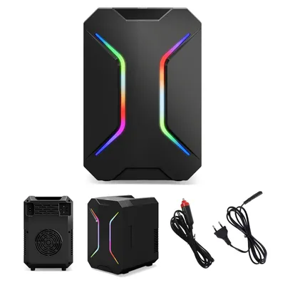 Productafbeelding van Puluomis Gaming Mini Koelkast RGB, 2-in-1: verwarmings- en koelbox, draagbaar, ultrasilentieus (minder dan 30 dB), 12V/220V/230V AC/DC, geschikt voor dranken en cosmetica