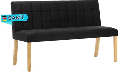 Produktbild von Sitzbank CILD 140 cm Schwarz Samt Indoor | Küchenbank Esszimmerbank Flurbank mit Rückenlehne