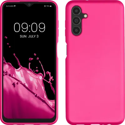 Produktbild von kwmobile Handyhülle für Samsung Galaxy A04s Hülle - Silikon Case metallisch schimmernd - Schutzhülle Cover - Metallic Pink
