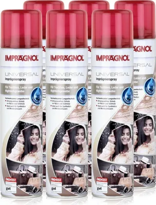 A group of Imprägnol Universal Imprägnierspray cans arranged in a grid.