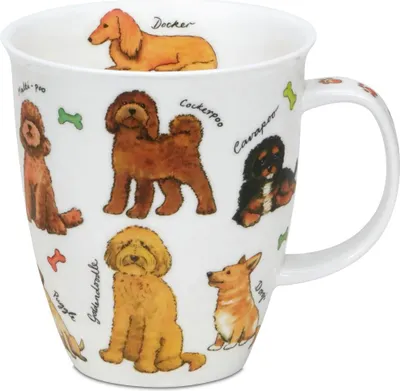 Produktbild von DUNOON Bone China Kaffeetasse 480 ml Nevis Cats Becher mit Katzenrassen Motiv