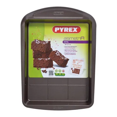 Produktbild von Ofenpfanne Brownies Pyrex Asimetria Verzinkter Stahl (28 x 22 cm)