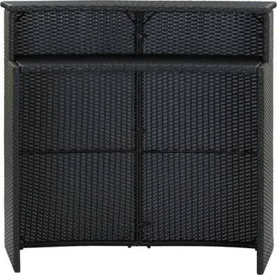 Produktbild von vidaXL Garten-Bartisch Schwarz 120x55x110 cm Poly Rattan