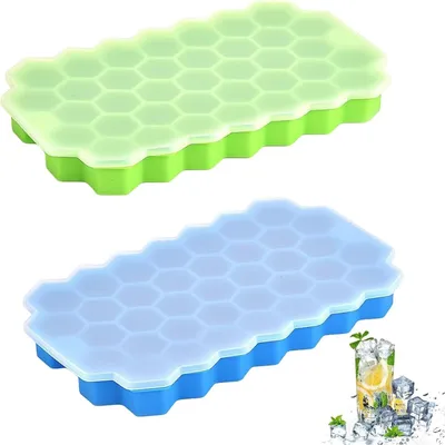 Produktbild von Stapelbare Eiswürfelform aus Silikon - Set von 2 Eiswürfelformen