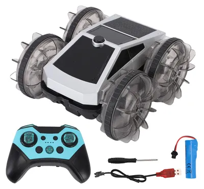 Obrázok produktu pre Amfibické diaľkovo ovládané auto s frekvenciou 2,4 GHz, 6-kanálové vodotesné terénne RC s farebnými svetlami, 30 minút jazdy, dobíjateľné, vhodné do každého terénu