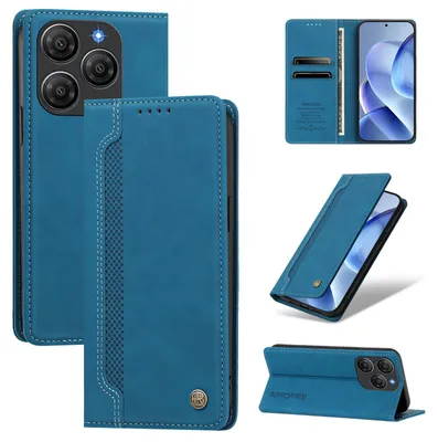 Obrázek produktu pro Pouzdro pro Blackview Shark 9,Polyuretankožené peněženkové flipové pouzdro s přihrádkami na karty a stojánkem Modrá