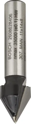 Produktbild von PRO V-Nutfräser, 60° x Ø 11, Schaft 8 mm