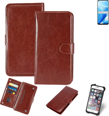 Produktbild von K-S-Trade 360° Hülle kompatibel mit OnePlus Nord N200 5G braun Kunstleder Case BookCase WalletCase Kunstlederederhülle Handyhülle, Rundumschutz