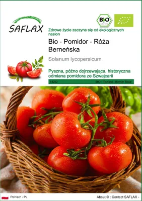 Zdjęcie produktu dla SAFLAX - Bio - Pomidor - Róża Berneńska - 10 Nasiona - Solanum lycopersicum