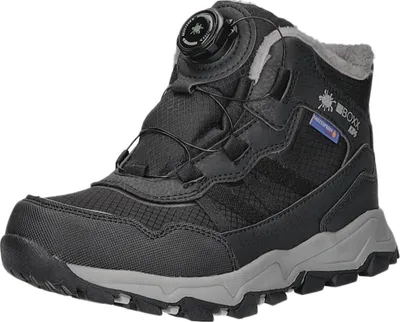Produktbild von BOXX Kids Kinder-Jungen-TEX-Allwetterstiefel gefüttert Schwarz-Grau-Weiß, Farbe:schwarz, EU Größe:39