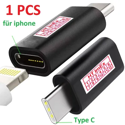 Produktbild von Adapter compatible with iphone To Type C Adapter | 8 pin To Usb c Splitter for Handy, Smartphone, Tablet, Ipad