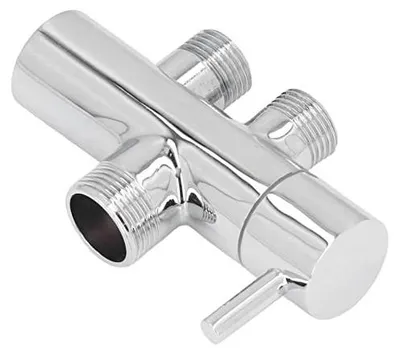 Productafbeelding van Doucheomschakelaar G1/2 Inch - 3-Wege Ventiel - Wandmontage - Messing - Waterstroomregeling - Geschikt voor Douches