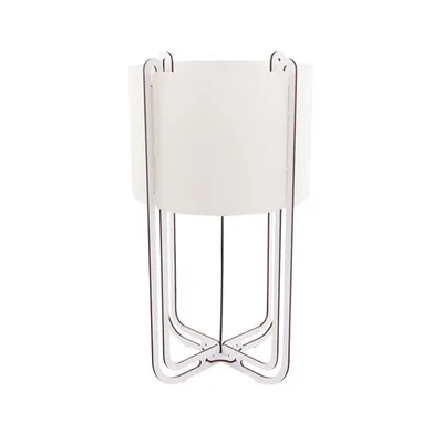 Produktbild von Globo Tischleuchte Tl Mdf Weiß Mit Braunem Rand, 1Xled 21585