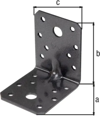 Produktbild von Alberts DURAVIS® Schwerl-Winkelverbinder mit Sicke, schwarzdiamant 105 x 105 x 90 mm