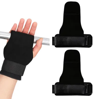 Produktbild von KBRPEY Zughilfen Krafttraining aus Doppelschicht Rindsleder Verstellbare Gym Lifting Straps für Gewichtheben Powerlifting und Deadlift Fitnessbänder für Frauen und Männer Schwarz