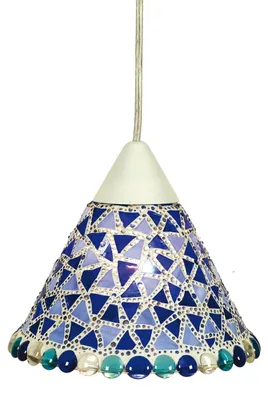Produktbild von Pendelleuchten - Mosaik-Pendelleuchte, Hängelampe blau, E14-Fassung