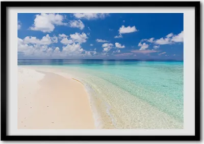 Produktbild von Bild - Bilder - Bilderrahmen - 70 cm x 50 cm - MDF-Rahmen, Wandkunst Strand auf den Malediven